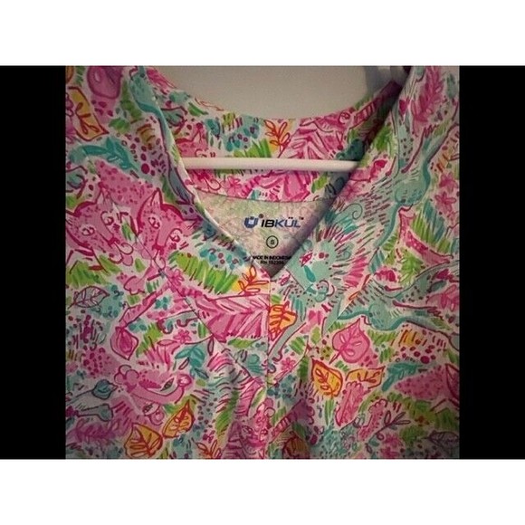Ibkul Dress Womens Size Small V Neck Leo Print UPF 50+ Resort Vacation Golf New - Picture 9 of 11